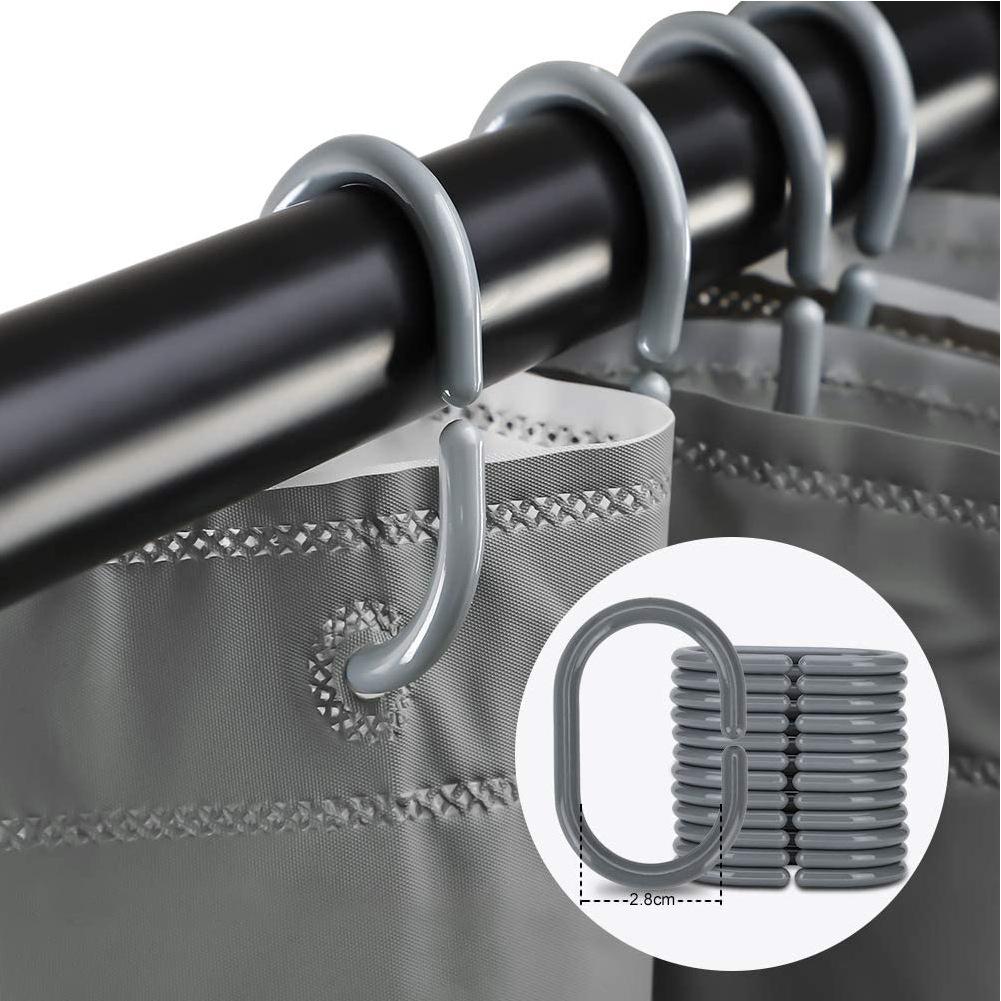 3D Splicing Peva Shower Curtain, Waterproof Bathroom Curtain Bathroom Curtain Without Punching Holes Thickened With Hook