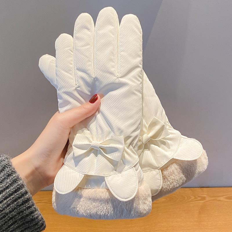 Winter Warme Dicke Handschuhe Niedlicher Kleiner Bär Plüsch Handgelenk Wasserdicht Touchscreen Schutz Warme Handschuhe Outdoor Skiausrüstung