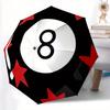 1 Stück Billard Achterball Automatischer Öffnungs-/Schließschirm, Tragbarer Faltregenschirm für Reisen, Themenveranstaltungen, Er eignet sich als Geschenk