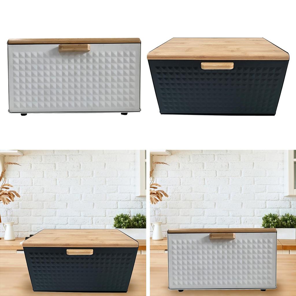Bread Bin with Bamboo Lid for Home Baked Goods