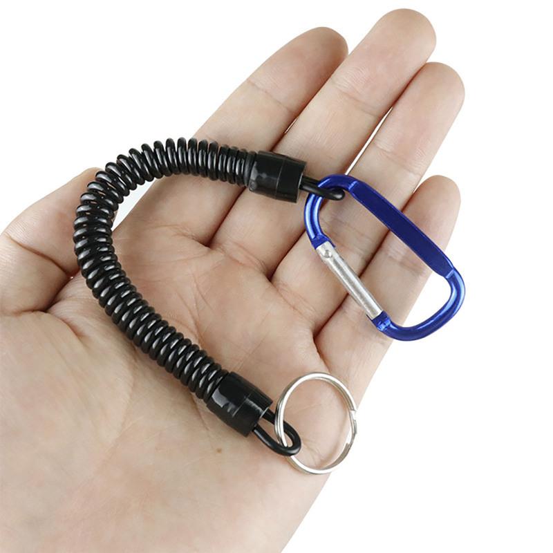 5pcs Outdoor Anti-lost Keychain Rope Fishing Rod Protective Lanyard Telescopic Anti-lost Key Ring