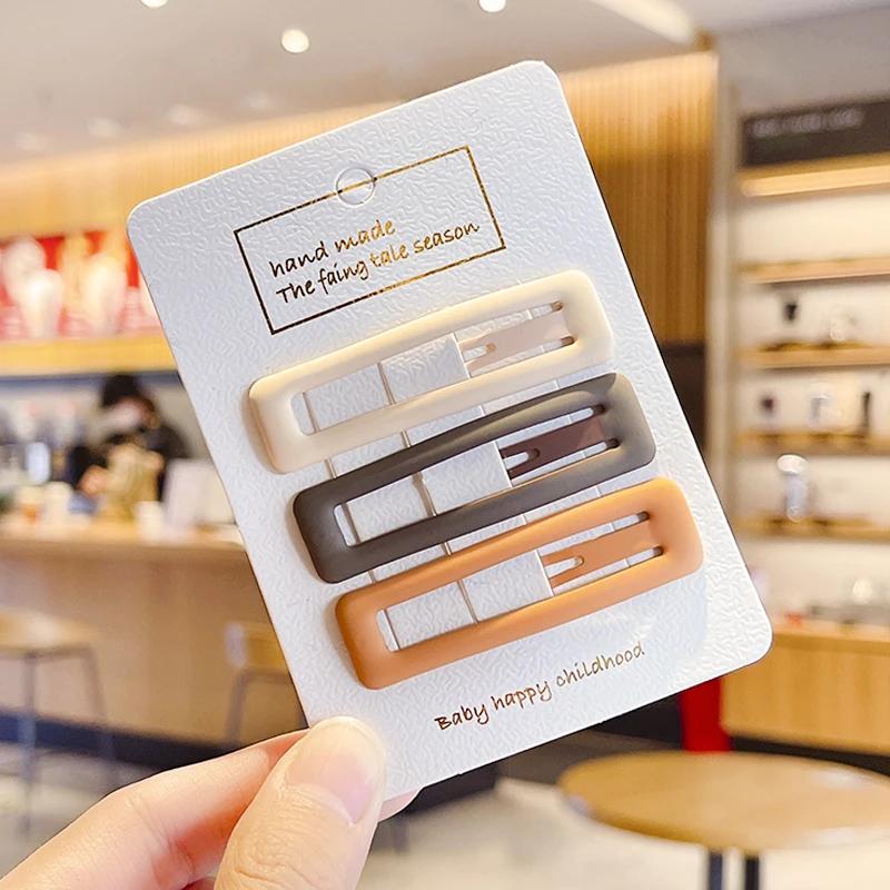 

3/4 Pcs/Set New Women Girks Vintage Frosted Geometry Ornamentr Hair Clips Adult Lovely Alloy Hairpins Female Hair Accessories