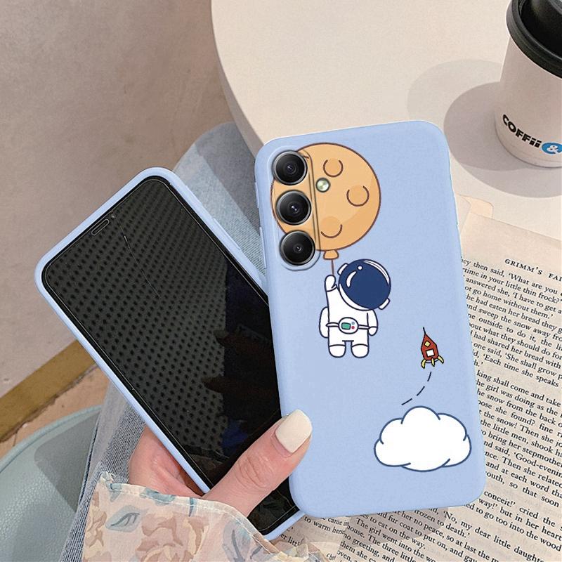 

Мягкий силиконовый чехол с рисунком астронавта для Samsung M35 A55 A35 Xiaomi Redmi Note Poco C65 iPhone Huawei Honor Realme защитный противоударный чехол Samsung Galaxy S9 Plus синий