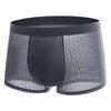 Men's Mid-Rise Ice Silk Mesh Boxer Briefs with Wide Elastic Waistband