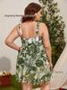 2024 European-American Sexy Backless Plus Size Slimming One-Piece Swimsuit for Women