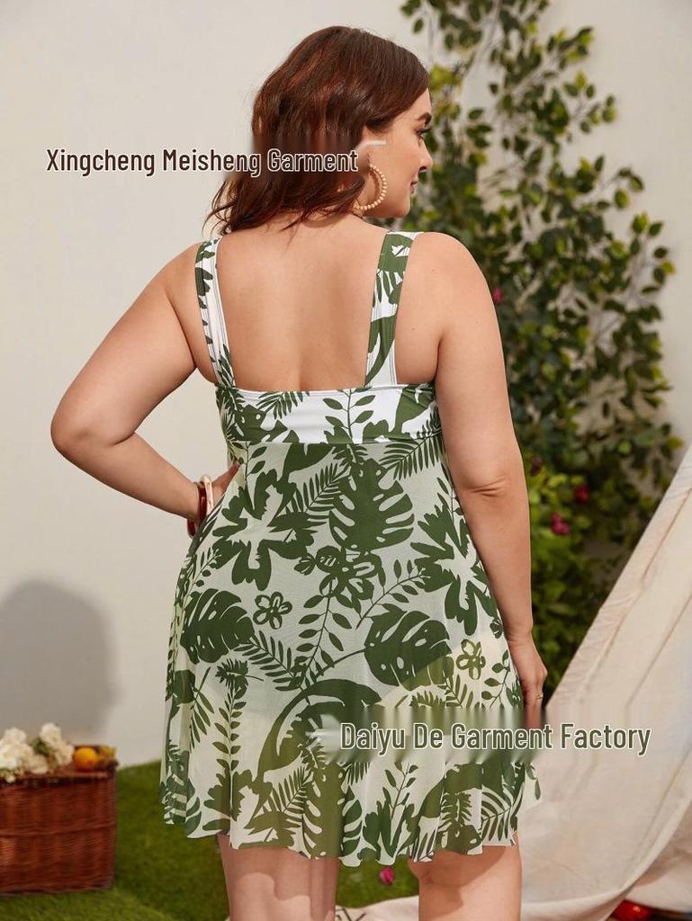 2024 European-American Sexy Backless Plus Size Slimming One-Piece Swimsuit for Women