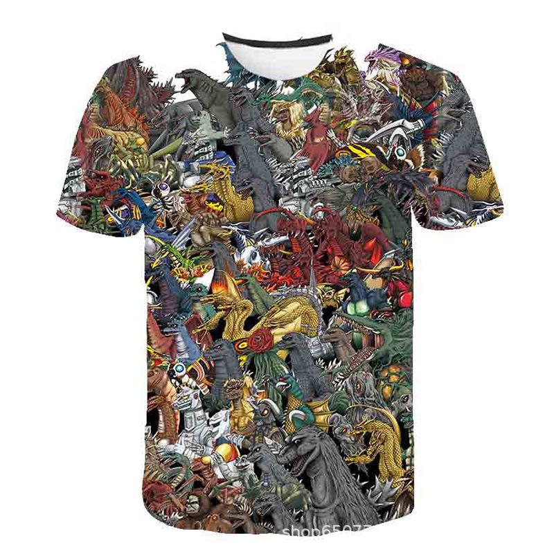 Summer Short Sleeved T-shirt Monster Series 3D Printed Casual T-shirt