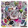 50 Scary Cat Stickers for Halloween Decoration, Creative Waterproof Planner, Water Cup and Suitcase Stickers