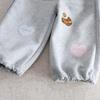 New Autumn Baby Girls' Grey Casual Sports Pants Cute Cartoon Embroidered Loose Versatile Pants Korean Children's Trousers