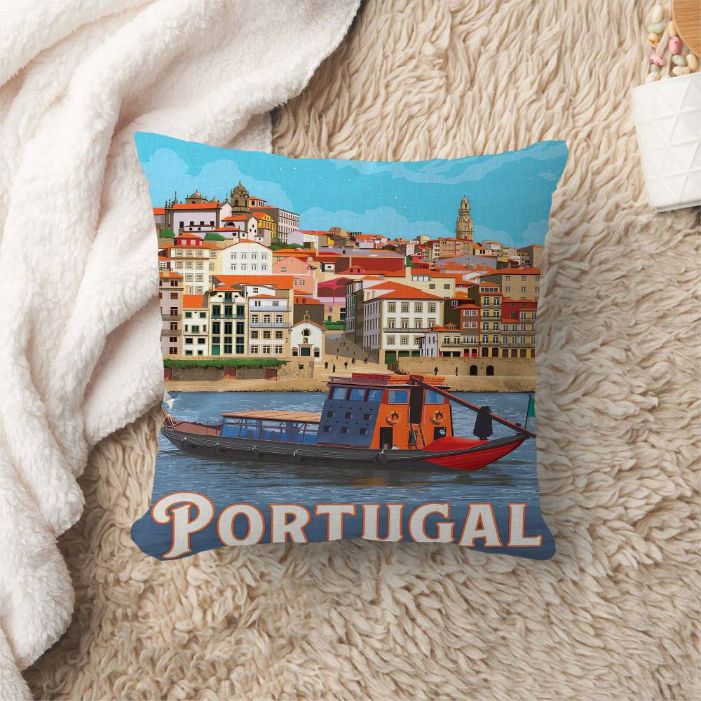 Pictures Portugal Painting Personalized Pillow Cover Kids Bedroom Wild Party Decor Pillowcase Kid Birthday Shower Gift