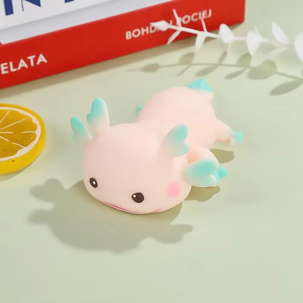 Non-Toxic 1/4Pcs Axolotl Squeeze Ball Cute Fish Relax Cartoon Antistress Squishy Stress Relief Slow Rising For Adult Kids Stretch Toys