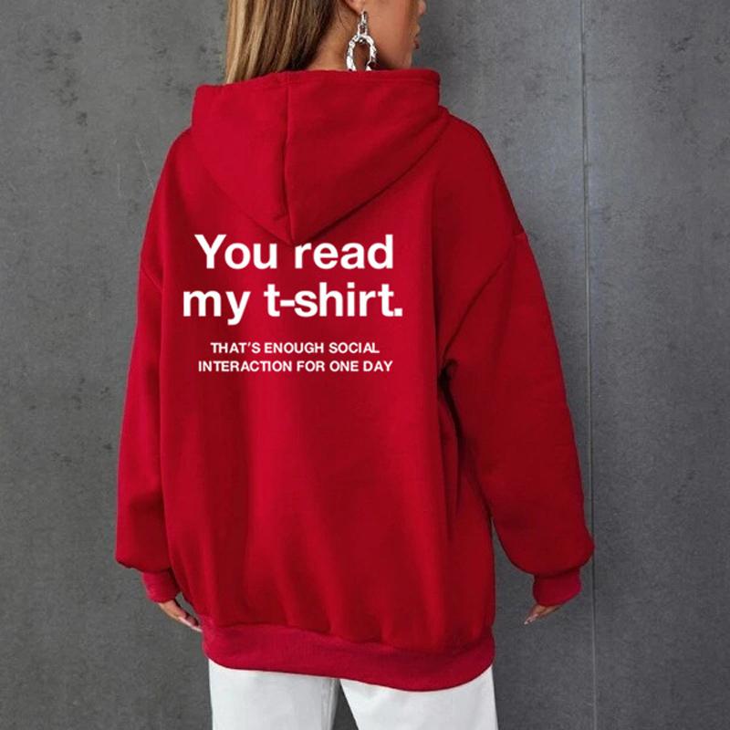 2023 Toamna iarna Cititi imprimeu litere hanorace femei