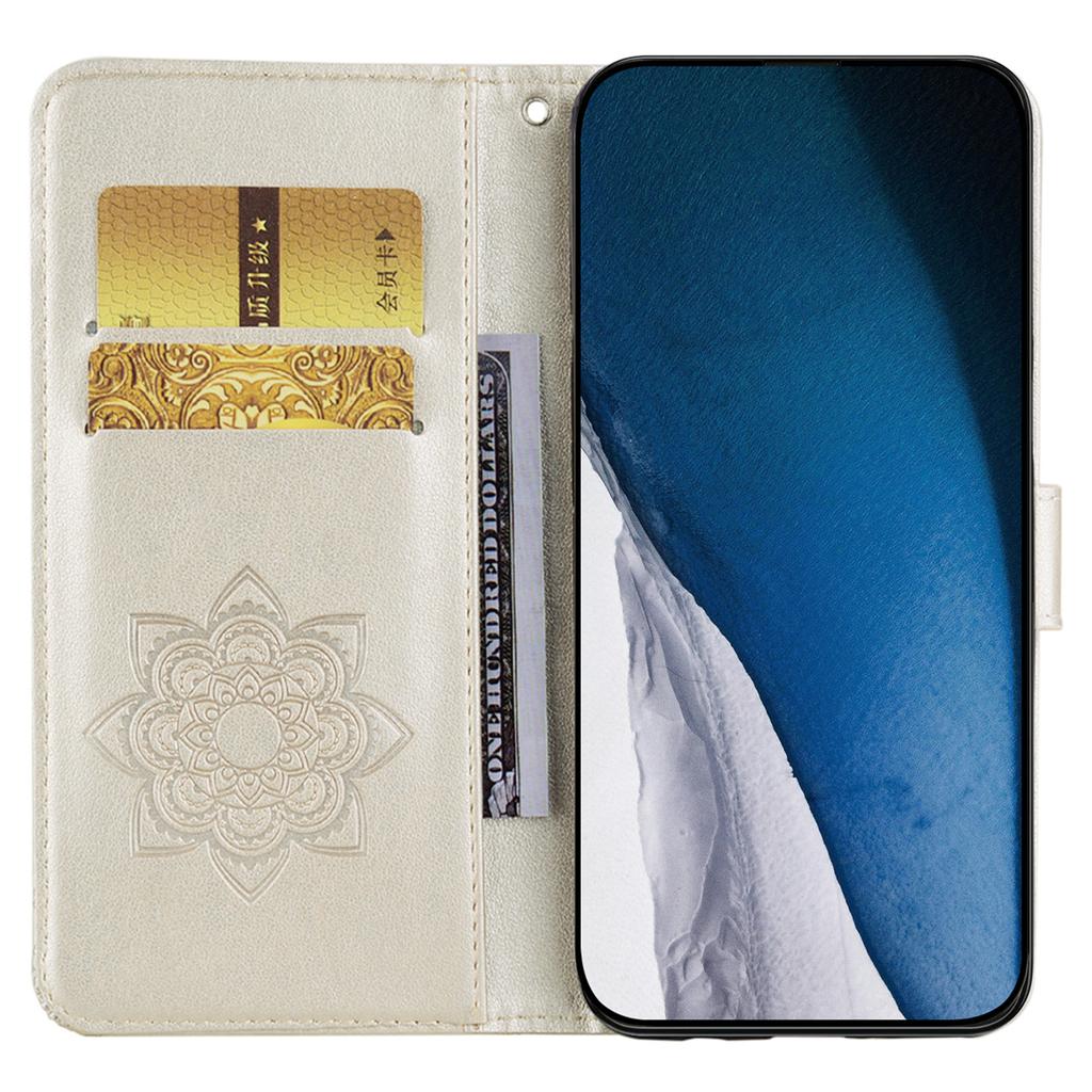 For iPhone 15 Pro Max Leather Case Rhinestone Decor Owl Pattern Phone Stand Wallet Cover