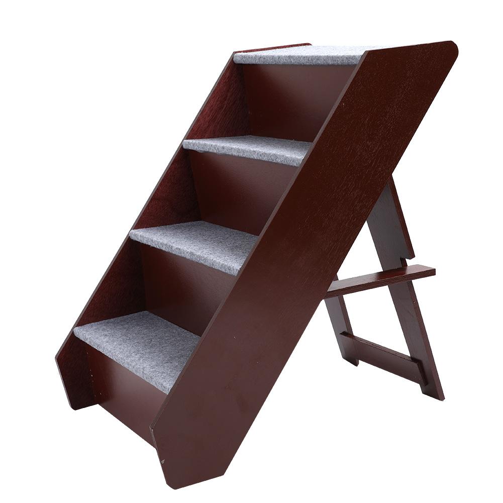 4 Levels Height Adjustable Pets Dog Stairs Ramp Ladder for High Bed