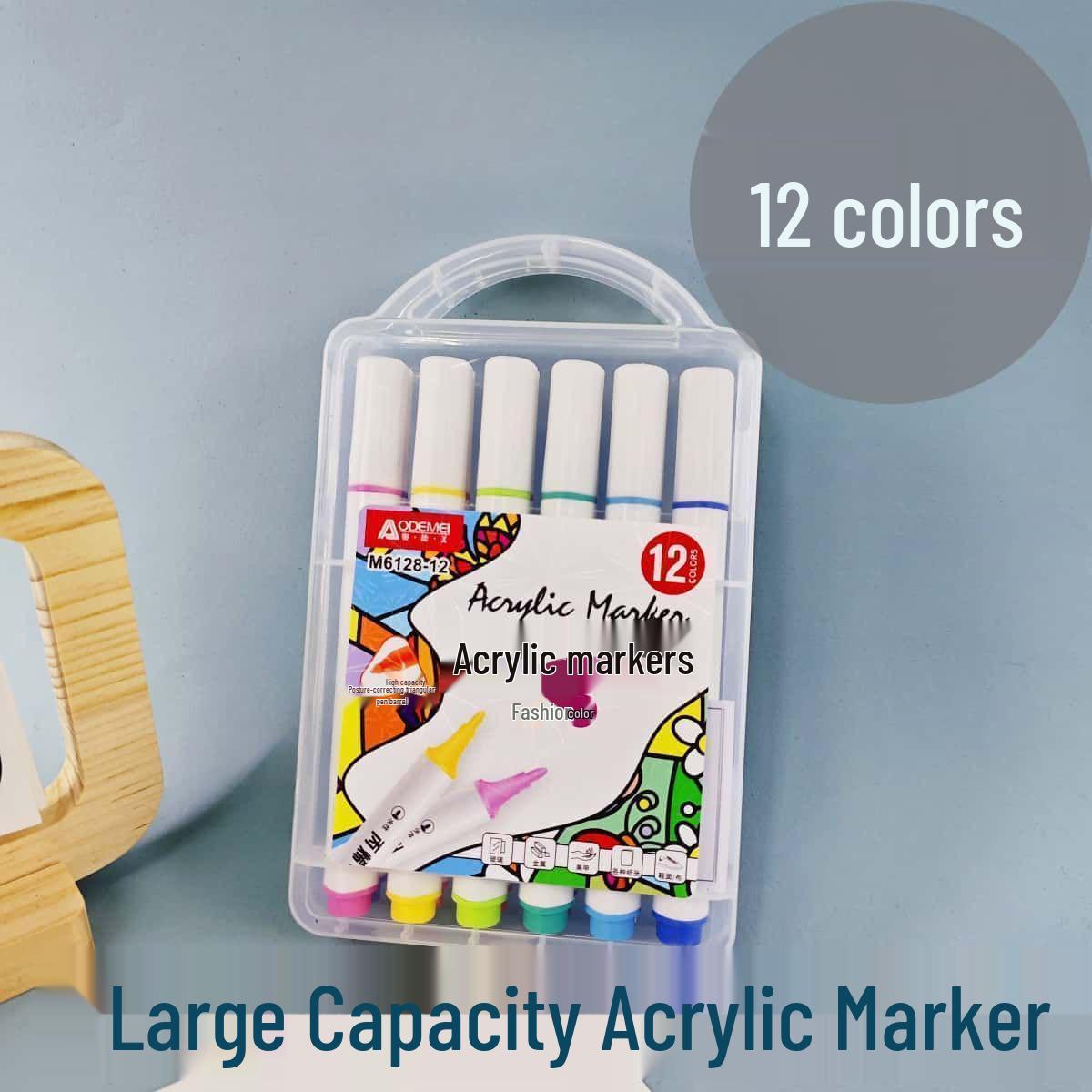 

Oudmei Stackable Non-Bleeding Soft Tip Waterproof Acrylic Markers for Kids