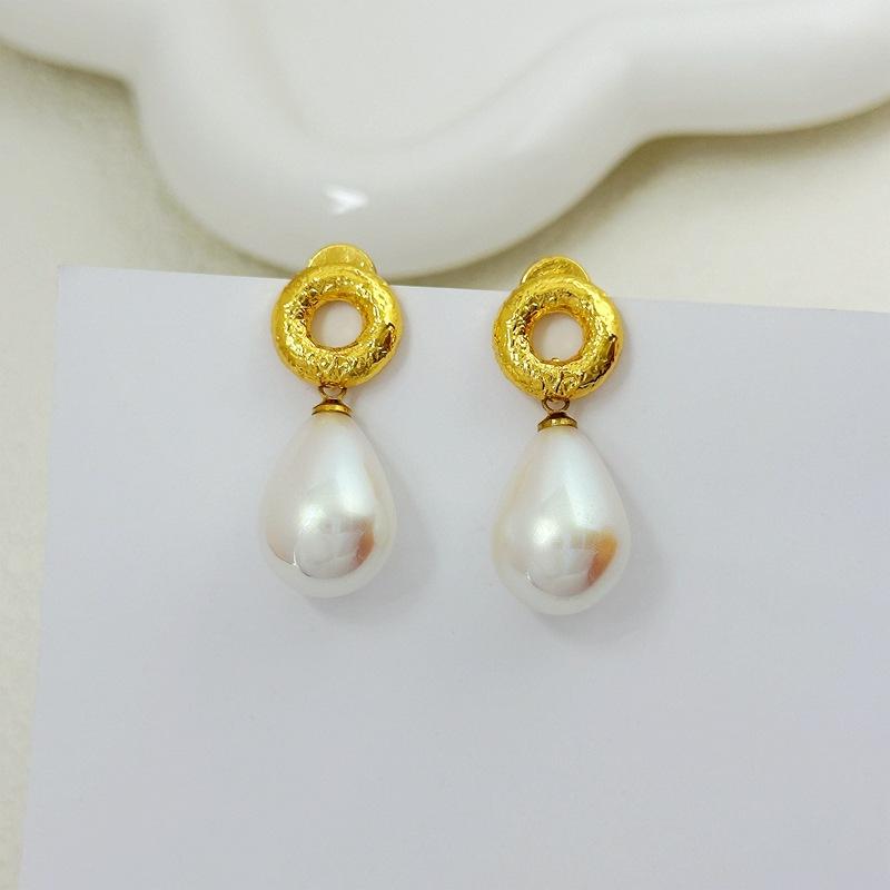 

Classic Retro Inlaid Stud Earrings, High-End Sense, Simple Commuter Hollow Earrings, Women