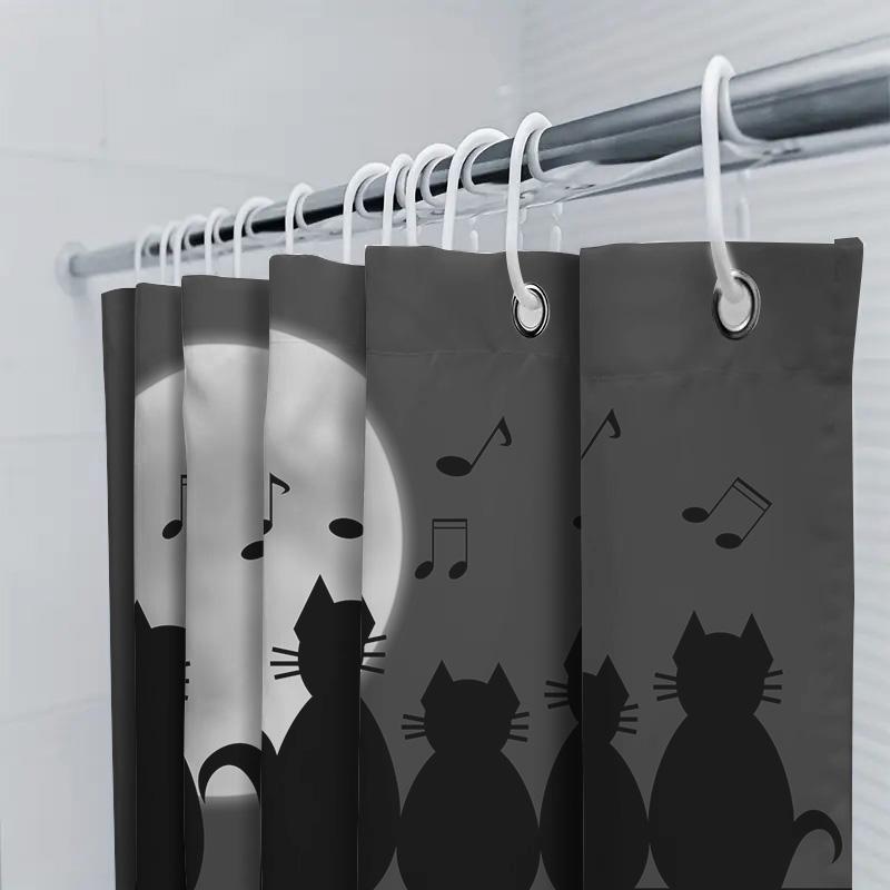 Colorful Love Heart Shower Curtain Waterproof Fabric Decor for Bathroom Set of Hooks Included