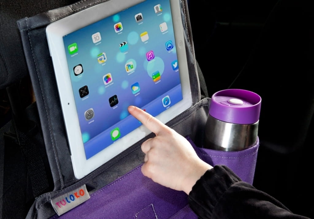 Tuloko Organizer Samochodowy Okno Uchwyt Na Tablet Szary Z Fioletowym