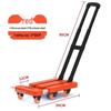 Chariot plat pliable compact à six roues pour le transport silencieux de marchandises