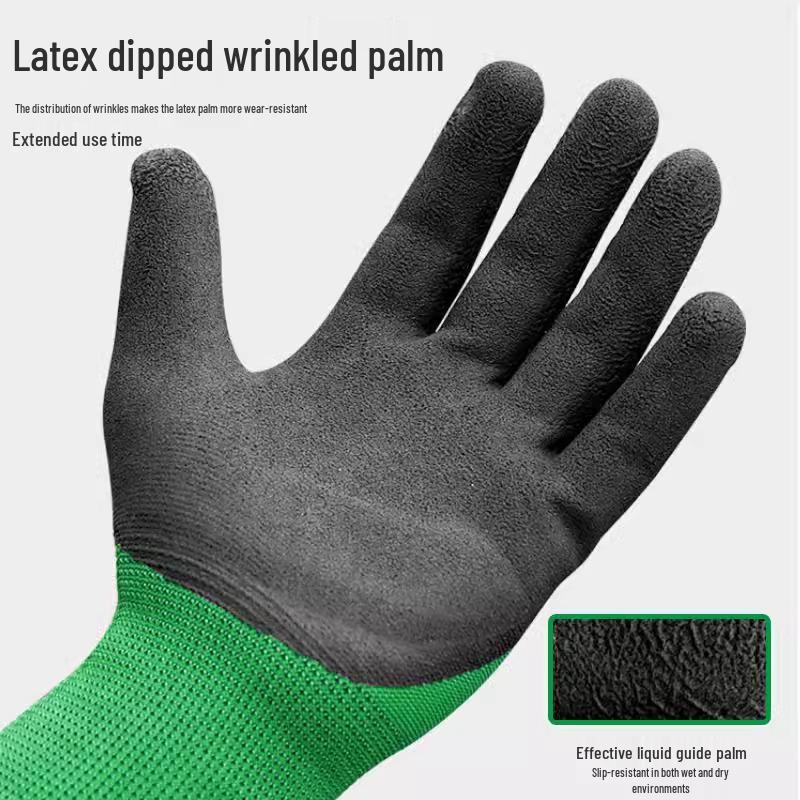 Baolian Anti-Slip Work Gloves - Durable, Wear-Resistant Rubber for Construction & Auto Repair