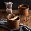 Cutie de lovire pentru zaț de cafea din lemn de salcâm auriu - Butoi pentru pudră de espresso - Accesoriu de depozitare pentru barul de cafea din lemn