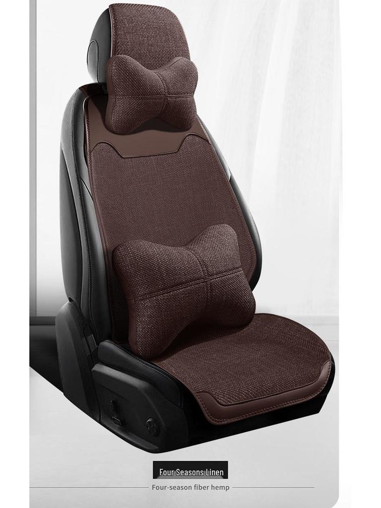 Breathable Linen Seat Covers for Geely Galaxy L7/LT MAX - Asian Games Phantom Design