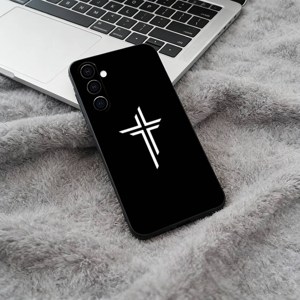 G-God Jesus Cross Soft Silicone phone Case for Samsung Galaxy A73/A71/A72/A70/A53/A52/A51 - Black