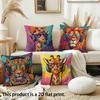 1/4pcs Colorful Animal Head Pillows with Sunglasses and Headphones Sofa Cushion Cover Home Bedroom decoration,2D Flat Printing