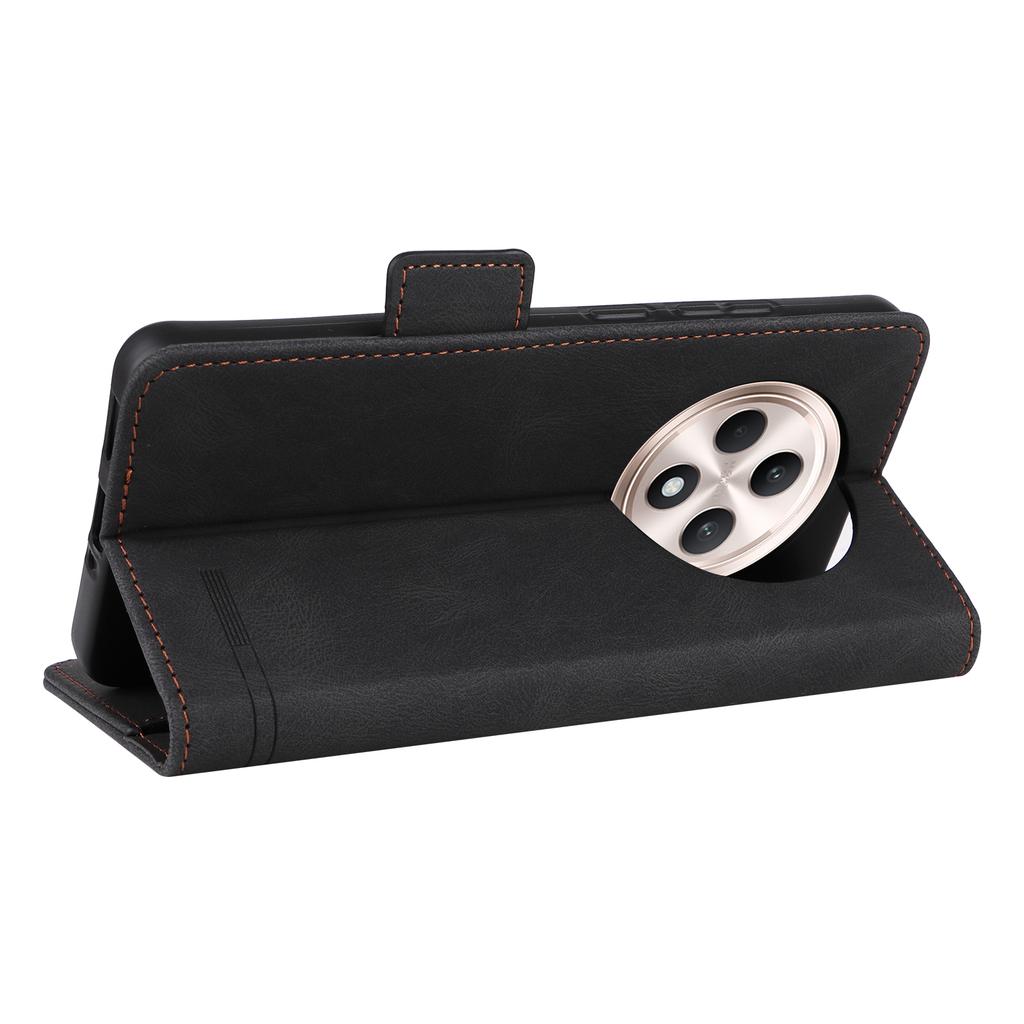 Für Oppo Reno12 F 5G Hülle Hardware Dekor Leder Brieftasche Handyhülle