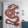 Hand Drawn Red Dragon Sheer Window Curtains For Living Room Bedroom Modern Voile Tulle Curtains Fabric Drapes For Kitchen