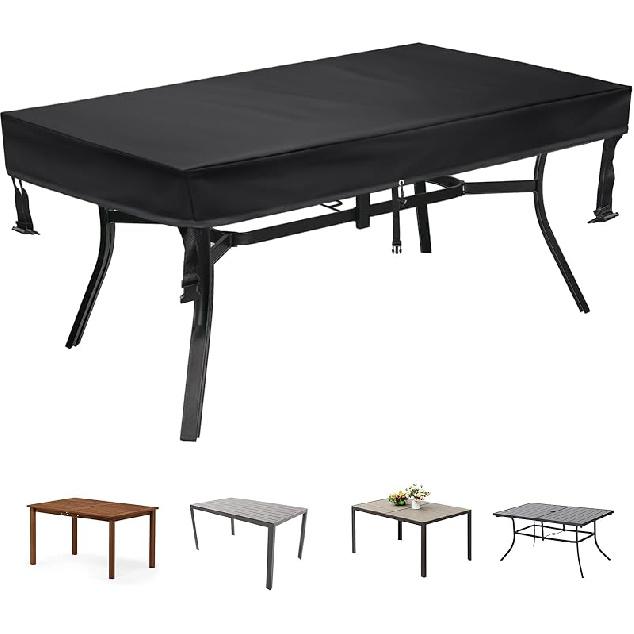 Rectangular Patio Table Cover - Waterproof Anti-UV Outdoor Dining Table Cover - Outdoor Patio Furniture Cover 75" L X 40" W X 6" H