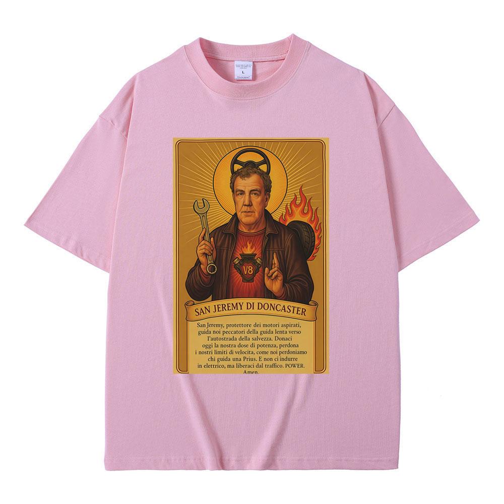 Jeremy Clarkson T-Shirt San Jeremy Di Doncaster Ausrüstung Lustige Meme T-Shirts Herren Damen Freizeit Baumwolle Übergroß Kurzarm T-Shirt
