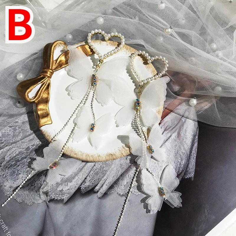 

Новый дизайн украшений Длинные белые серьги-кисточки с бабочками для богемной праздничной вечеринки Подарки для женщин B