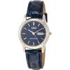 Citizen Q&Q Analog Waterproof Watch Date Day Leather Strap A205-302 Women's Navy