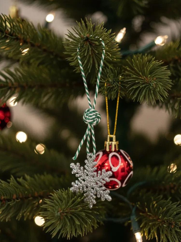 2 mm 100 m Jul DIY Tvåfärgad Bomullsband För Födelsedagspresentaskar Och Taggar