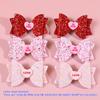 6pcs Glitter Heart Hair Bows for Girls Valentine's Day Letter Bows Heart Hair Clips Barrettes for Kids Party Hair Accessories