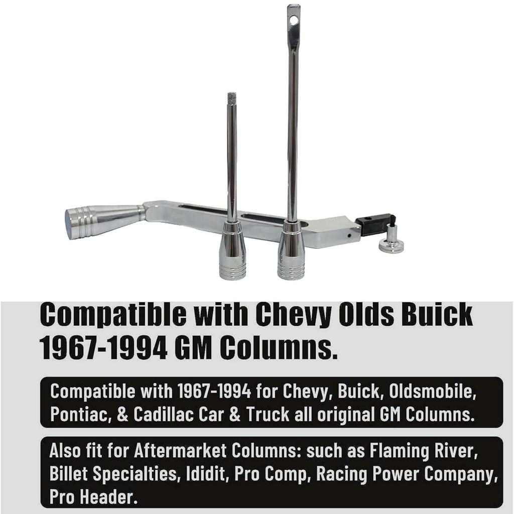 Polished Billet Aluminum Column Shifter Lever,Turn Signal, Lever Hazard Boots & Tilt Kit For 1967-1994 GM Columns Chevrolet Buick Oldsmobile Pontiac