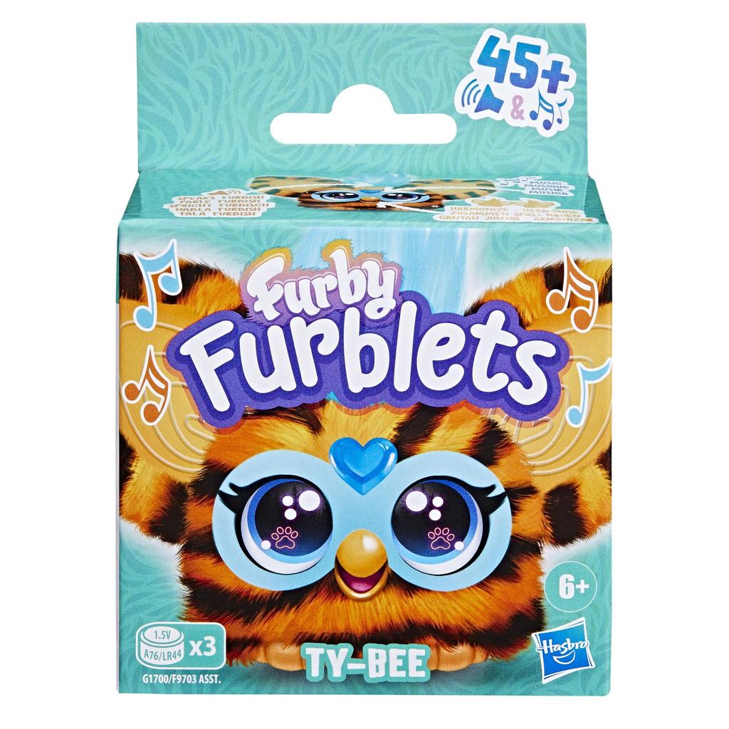 Hasbro Furby Furblets Tibby Mini Friend, Electric Plush Toy for Boys and Girls, Ages 6+, Orange, Tiger, Furby Speaks, Musical, G1700, Authentic