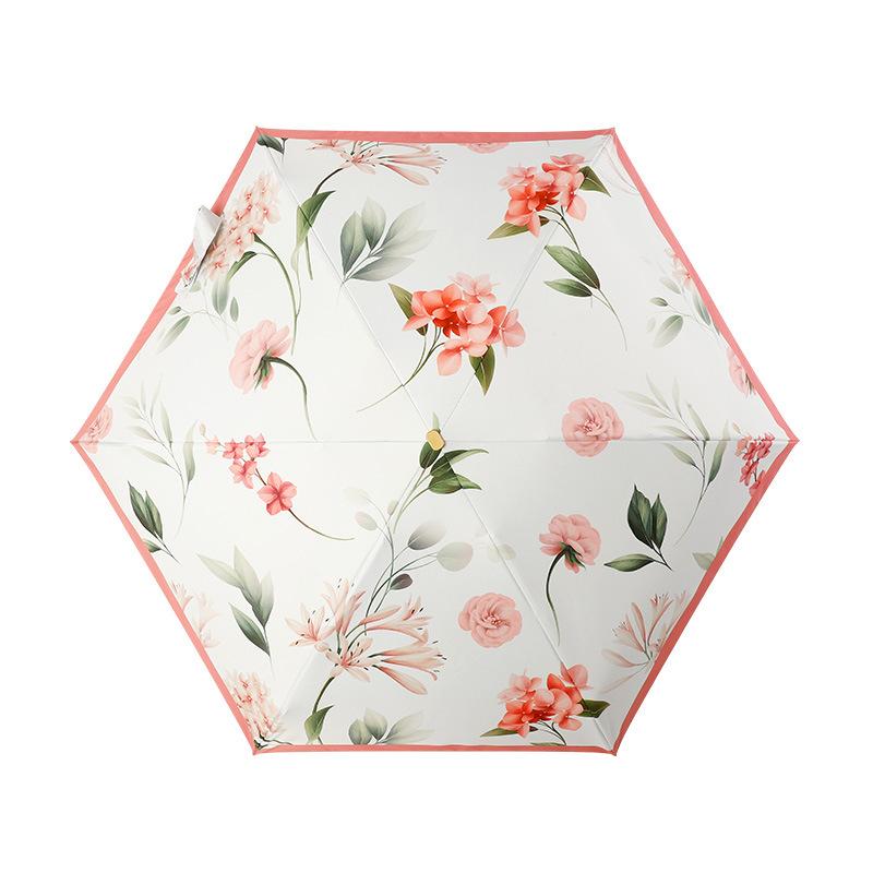 New flat 60% fold pocket umbrella, sun card umbrella, color glue, sun protection, anti-parasol, small fresh umbrella, women's folding umbrella