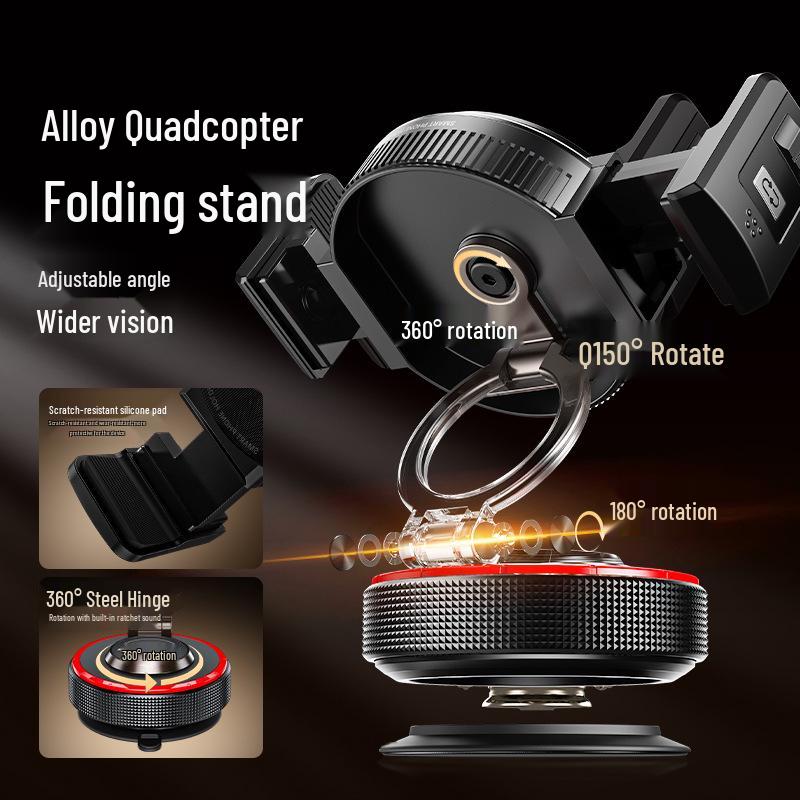 2026 Magnetic Phone Holder: Portable, Foldable, Adjustable Car Mount & Vacuum Suction Desktop Stand