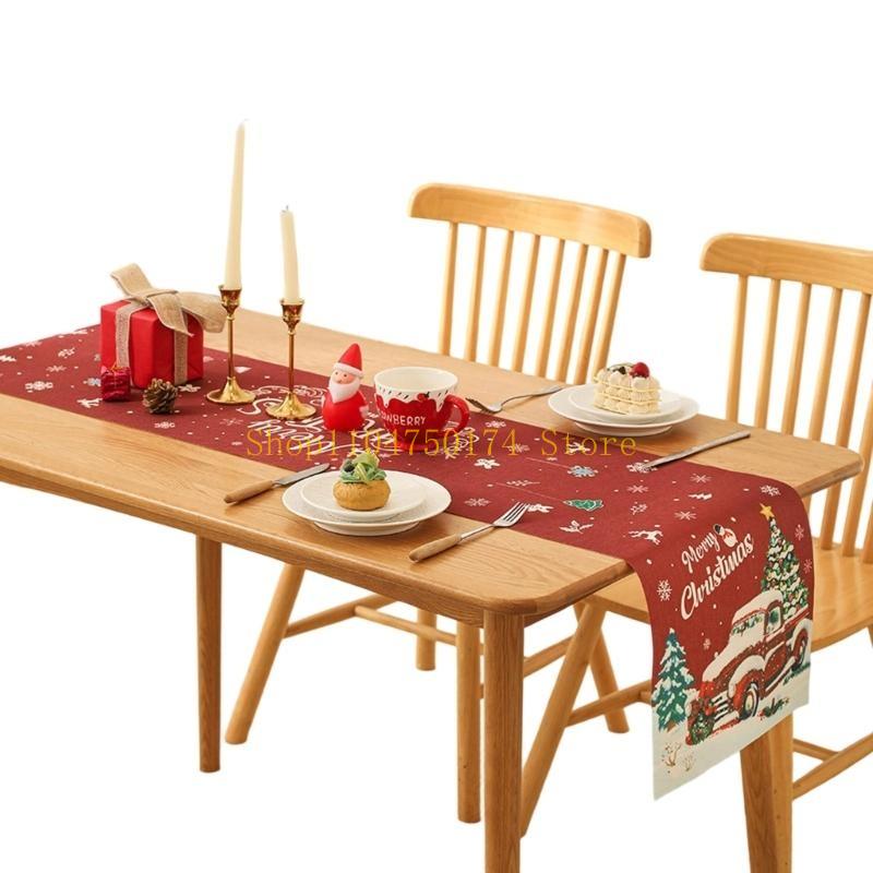

Holiday Table Runner Christmas Party Decoration Easy Cleaning Wrinkles Resistant Materials for Seasonal Celebration top sale