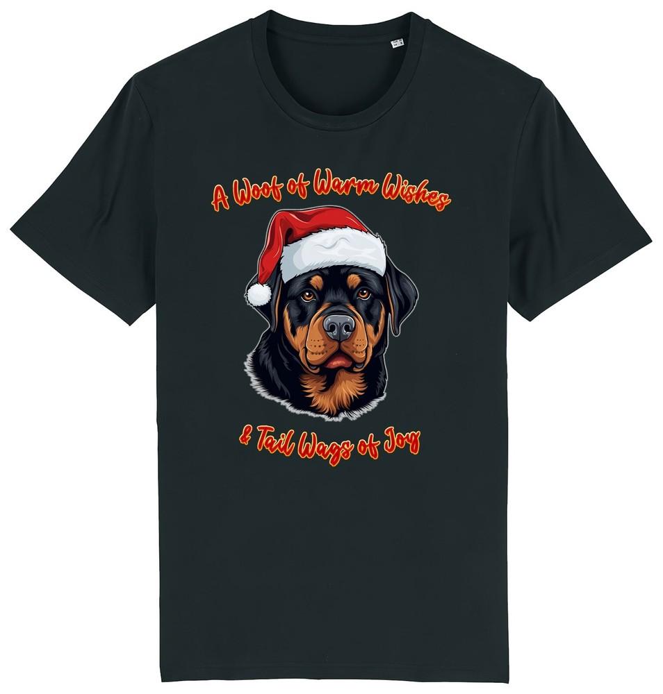 

Mens ROTTWEILER Christmas T-Shirt Santa Dog Woof Wishes Dogs Pet Clothing Xmas XL