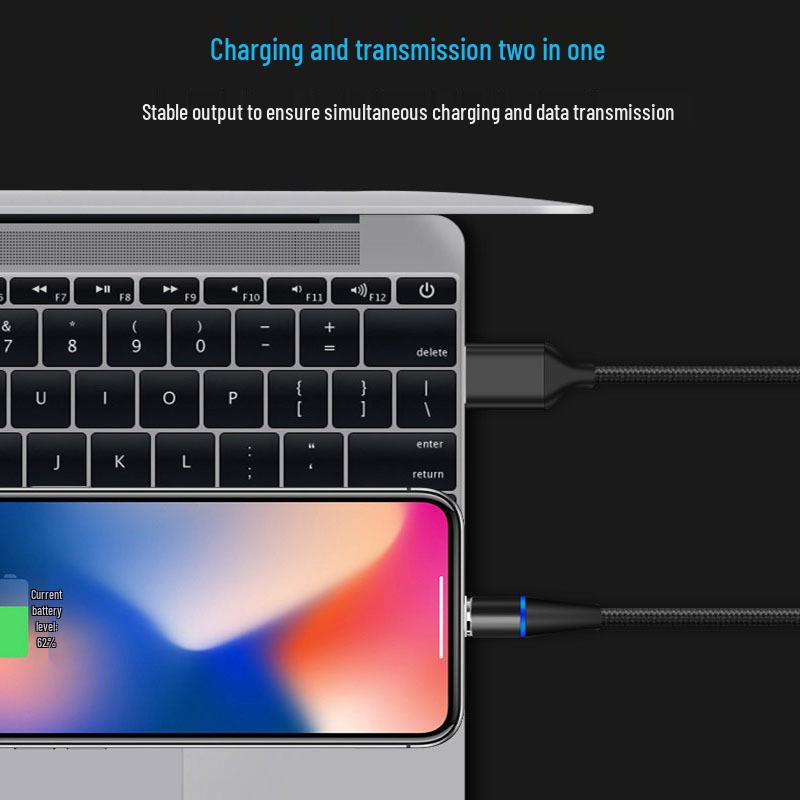 5A Super Fast Charging Magnetic 3-in-1 Data Cable with Round Head