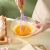 Barevná silikonová metla na vejce s dřevěnou rukojetí - Ruční kuchyňská metla pro míchání a mixování