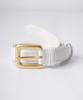 Beoteunseoul Vintage Brass Leather Belt (Cowhide/White)