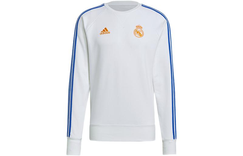 Adidas Real Madrid Sweatshirts Men s White Crew Neck Moderate Regular GR4341 XXL