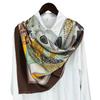 Temperament Desert Oasis Silk Scarf 100 Mulberry Silk Square Scarf Spring And Autumn Silk Scarf, Sunscreen Women'S Shawl