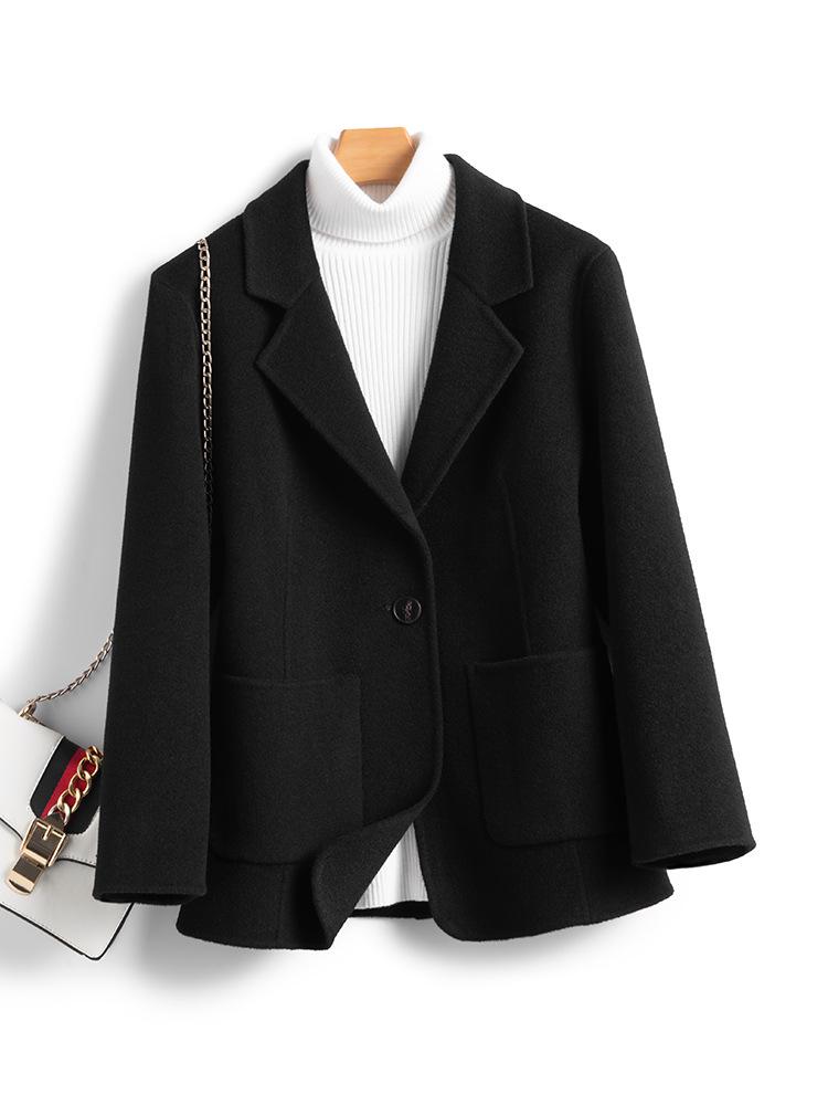 

Маленькое шерстяное пальто приталенного силуэта – Однобортный формальный женский жакет для осени/зимы S (90-105 jin)