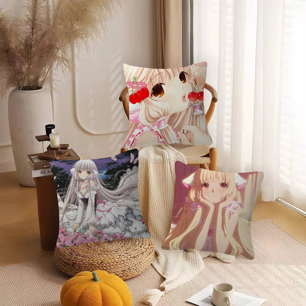 Anime Chobits Soft Comfortable Pillow Case Cartoon For Sofa Living Cat Room Home Office Retro Decor Protective Cover