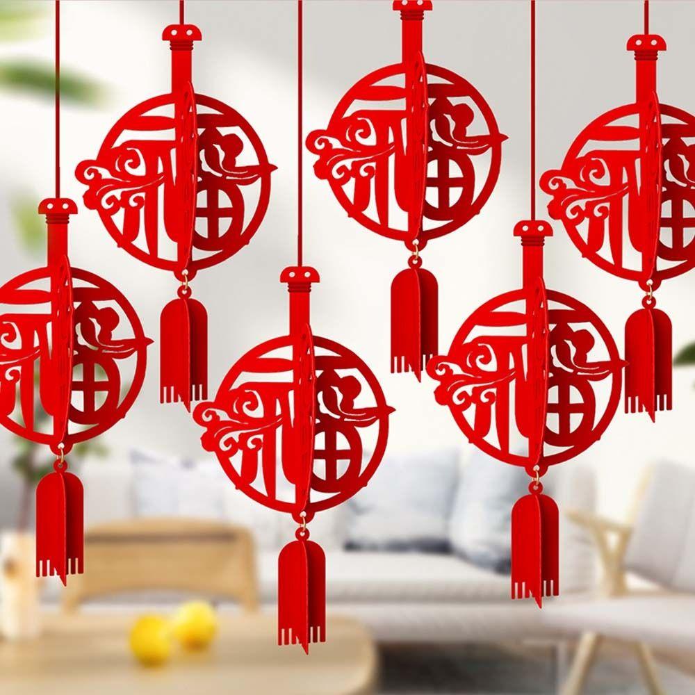 6pcs 3D Chinese Snake Year Pendants Traditional Spring Festival Supplies  Home Living Room Decor